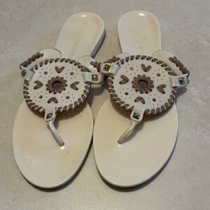 Jack Rogers Cream and Brown Sandals